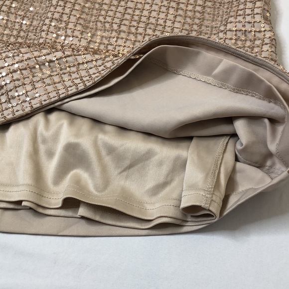 J By JOA Womens Gold Glitter Sequin Short Sleeve Lined Dress Size Small - Picture 11 of 16